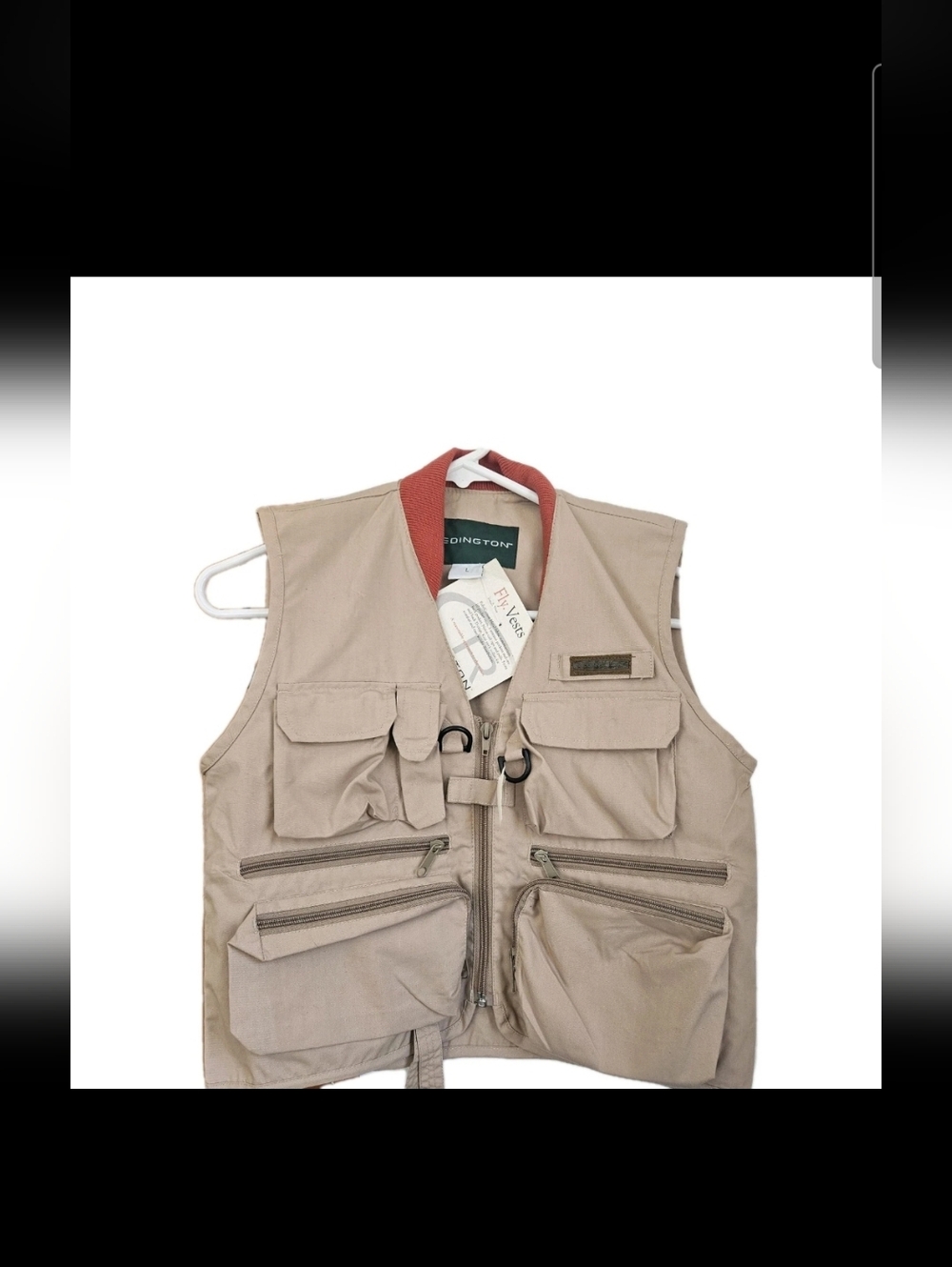 NWT Redington Fly Fishing Vest Child Large - Tan Utility Gear Vest Multi-Pocket
